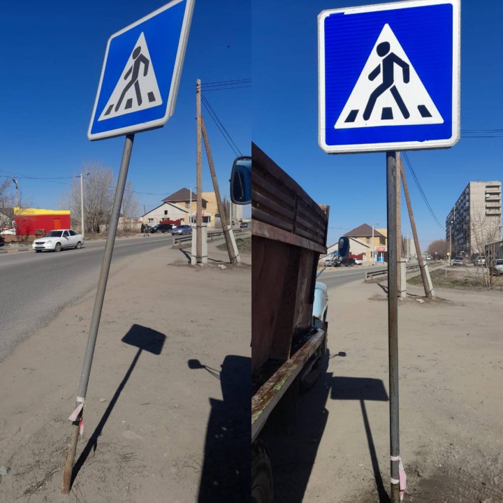 В Семее  обновляют дорожные знаки