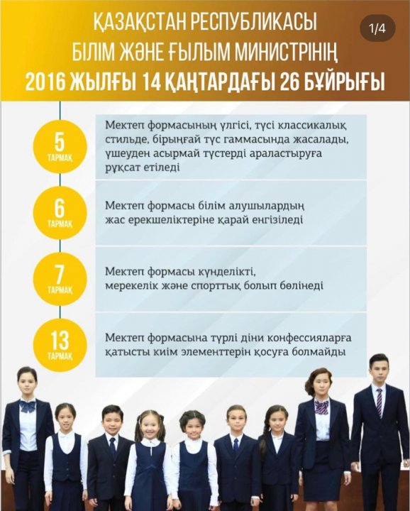 Мектеп формасының үлгісі.
